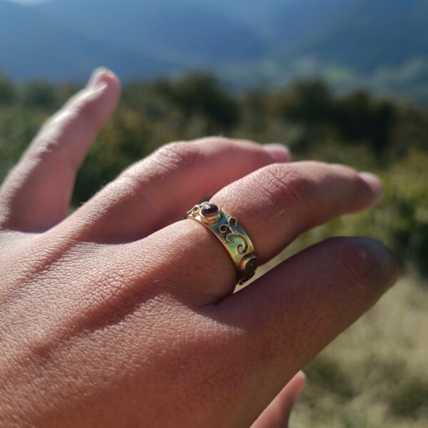 Bague Tourmaline et filigrane, Ambre - les créations -