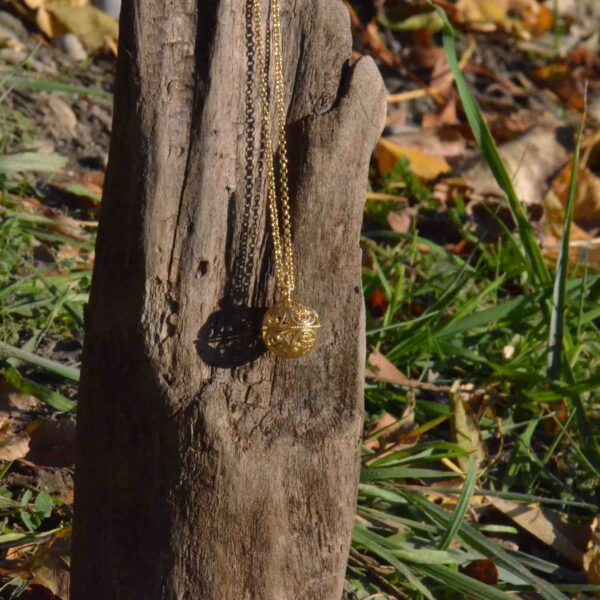 Collier Boule de chance, Ambre - les créations -